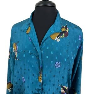 Vintage Diane Von Furstenberg Blouse DVF 1980s Novelty Print Blouse Designer